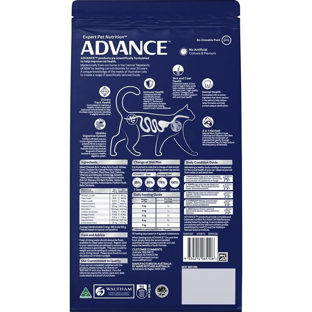 Advance – Adult Cat Food – Hairball