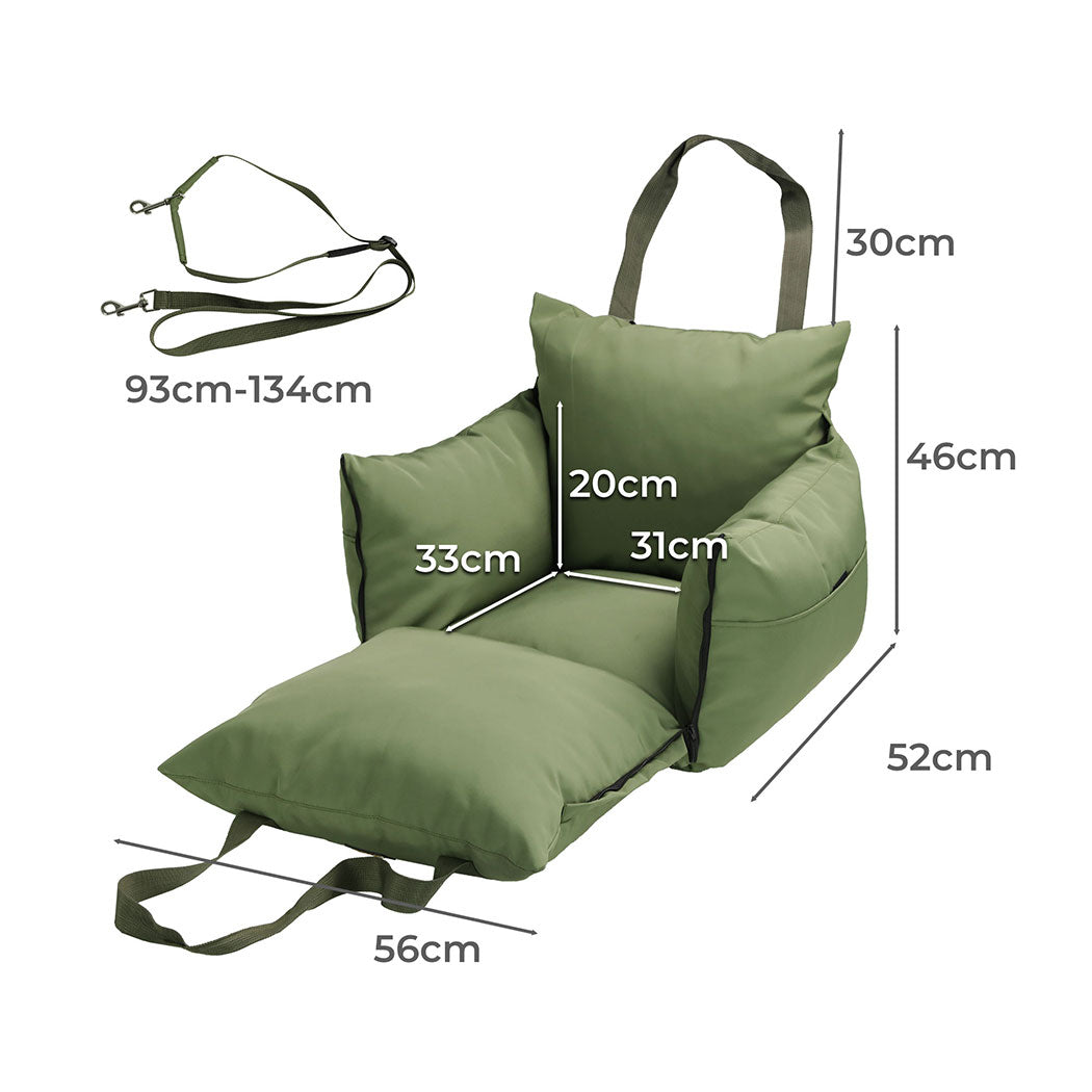 PaWz Dog Car Seat Booster Belt Green-1864184562981146626