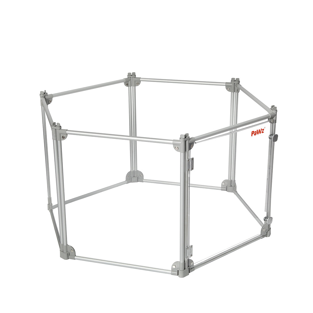 Pawz Pet Playpen Transparent Acrylic Clear Folding Dog Fence Kennel 6 Panel-1864184563555766272