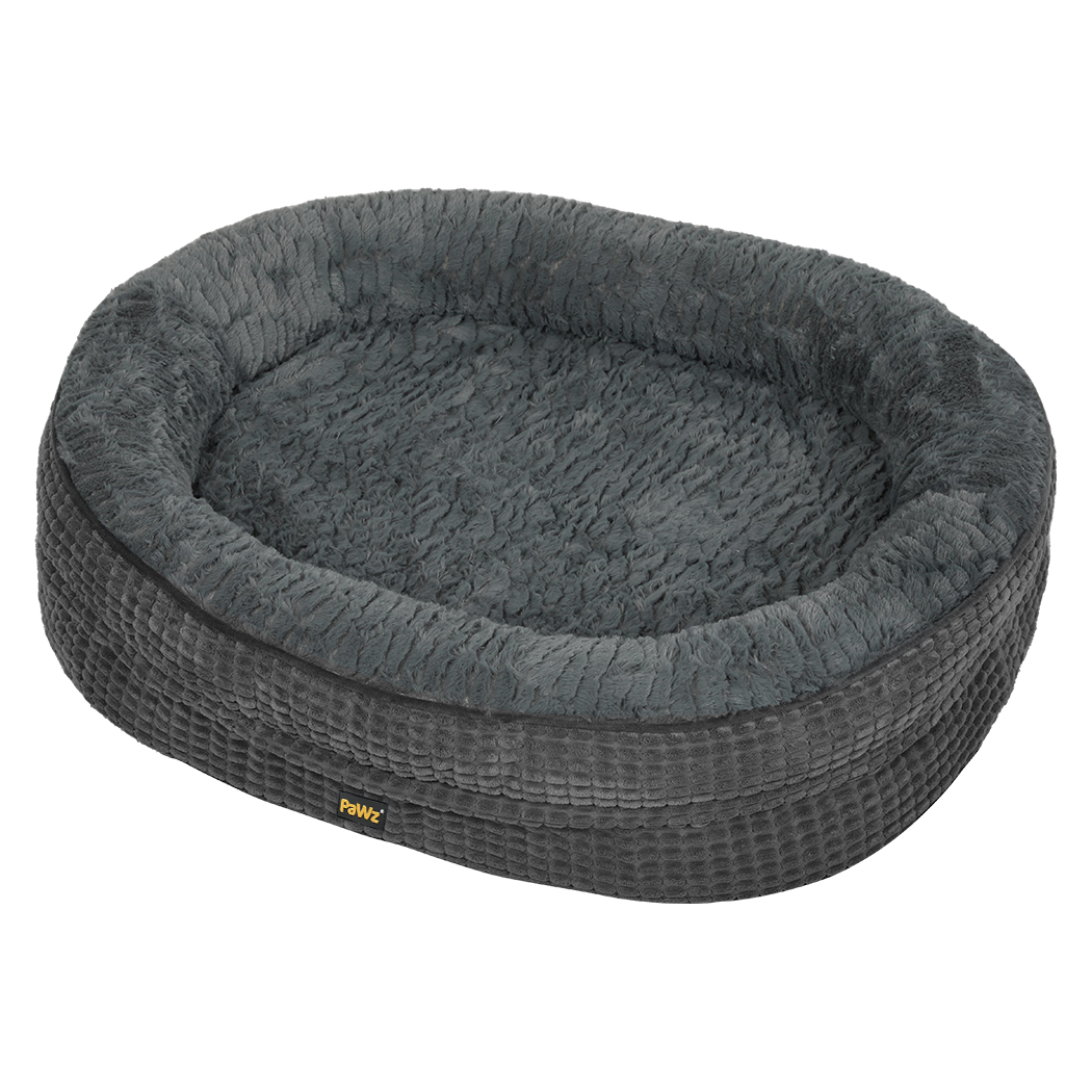 Pawz Orthopedic Plush Dog Bed Soft Washable Pet Bed Grey Cosy Cushion M Size