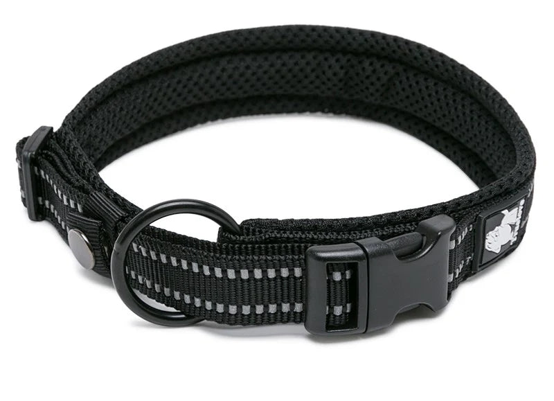Heavy Duty Reflective Dog Collar - Black