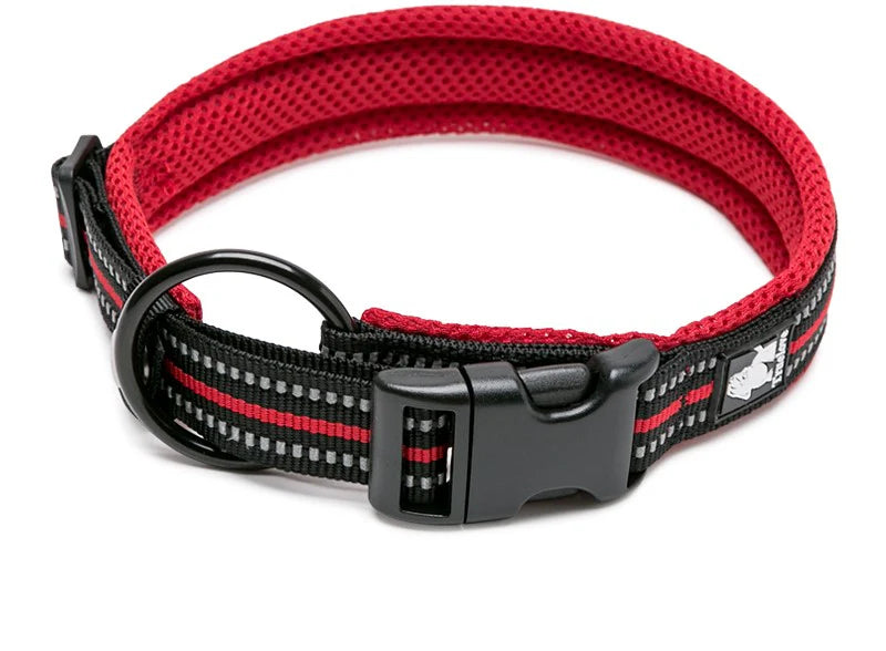 Heavy Duty Reflective Dog Collar - Red