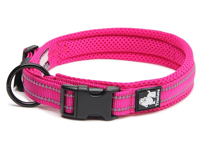 Heavy Duty Reflective Dog Collar - Pink