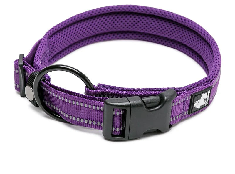 Heavy Duty Reflective Dog Collar - Purple