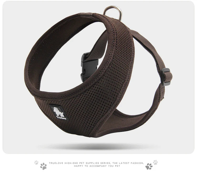 The Everyday Dog Harness with Steel D Ring - Brown