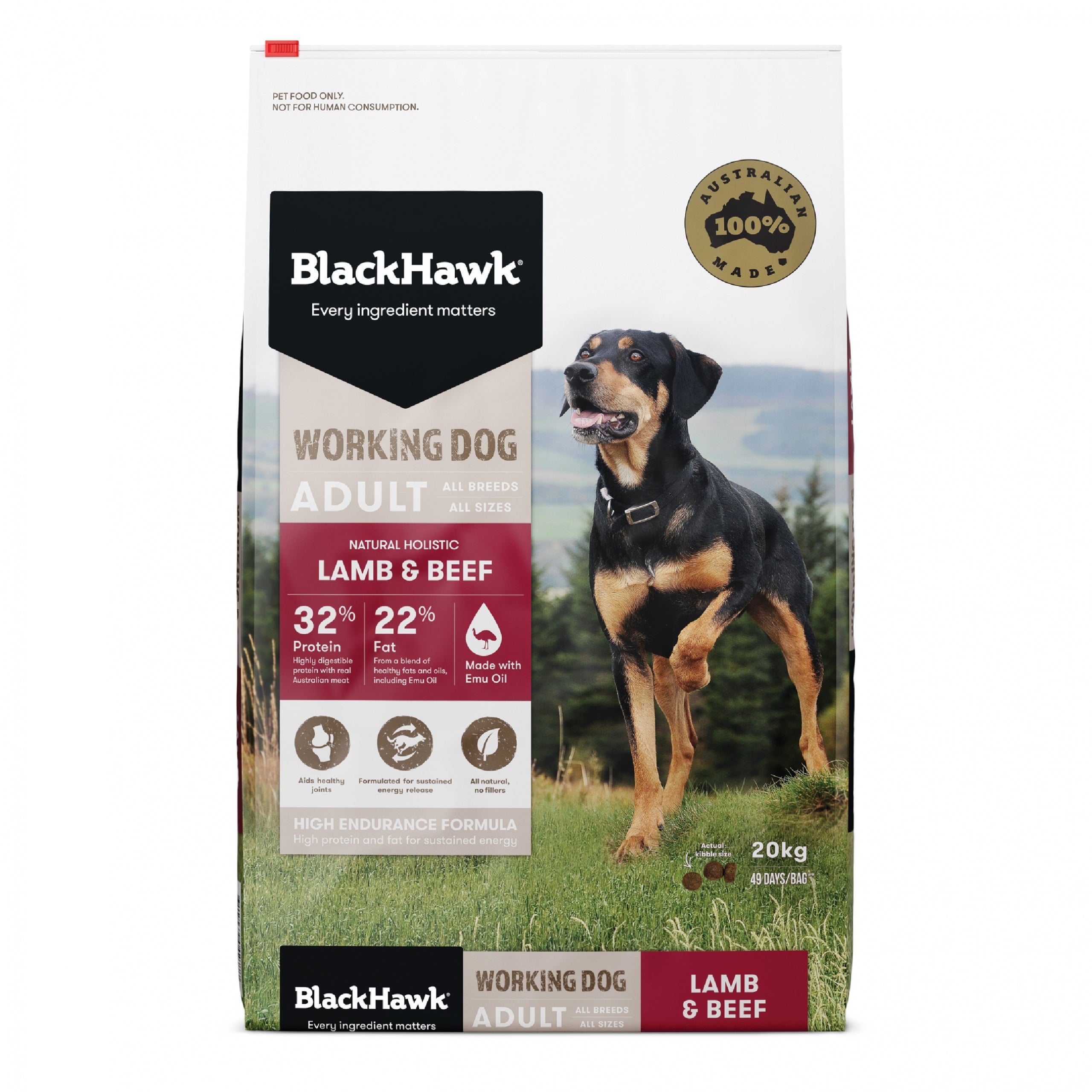 Black Hawk – Working Dog Food – Lamb & Beef