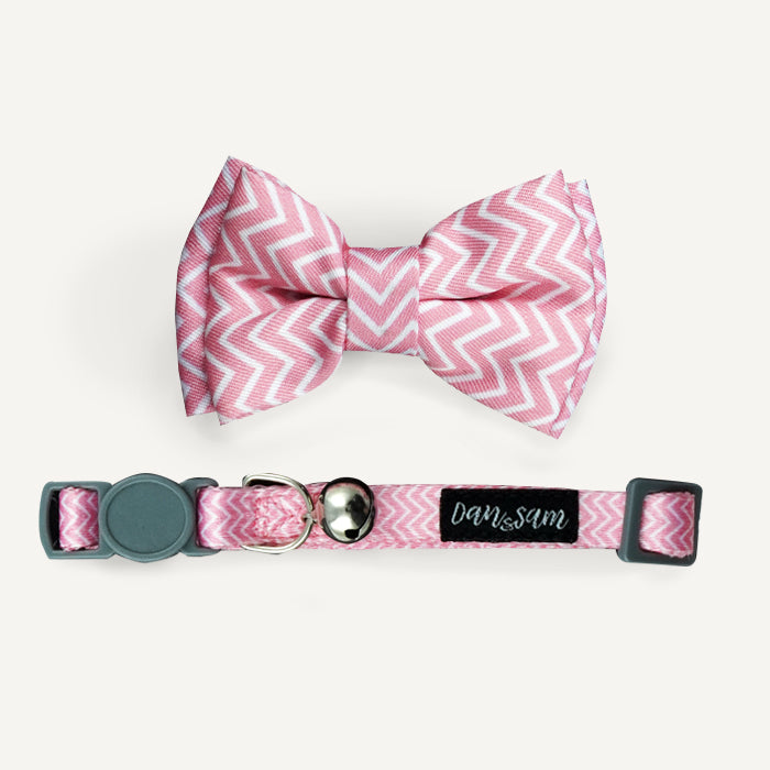 Dan & Sam – Cat Collar & Bowtie – Candy Floss