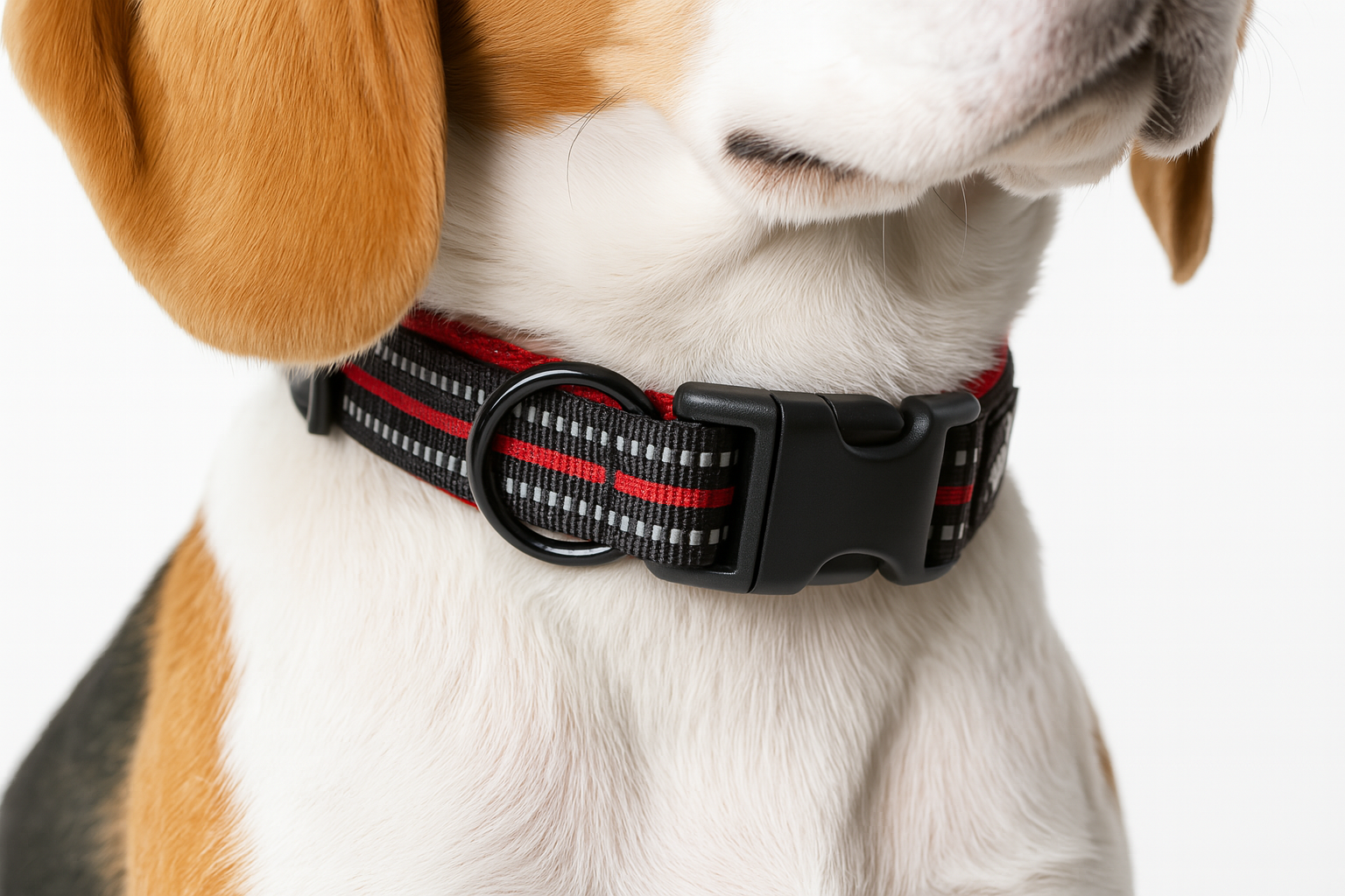 Heavy Duty Reflective Dog Collar - Red