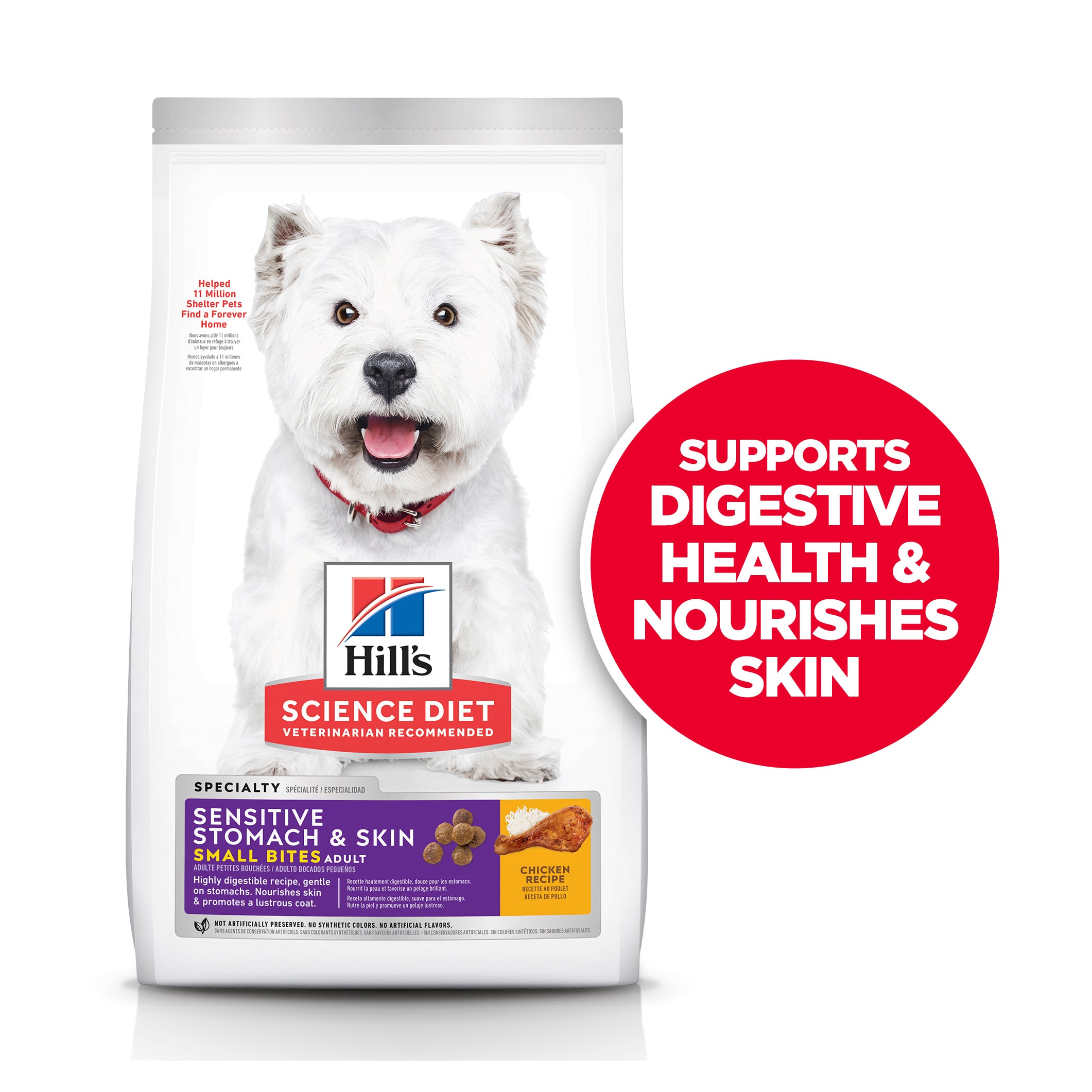 Hill’s – Science Diet – Adult Dog Food – Sensitive Stomach & Skin – Small Bites
