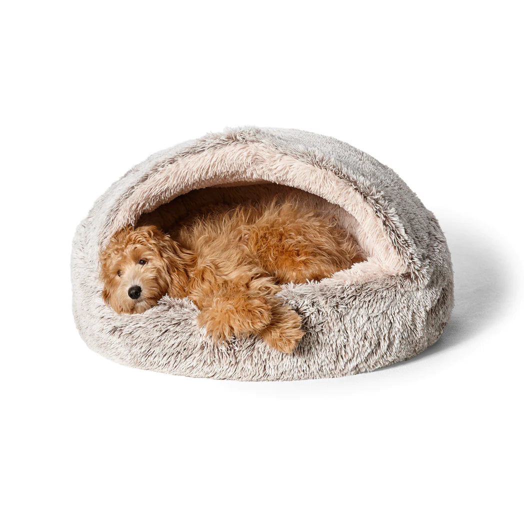 Snooza - Calming Hoodie Cuddler Dog Bed - Mink