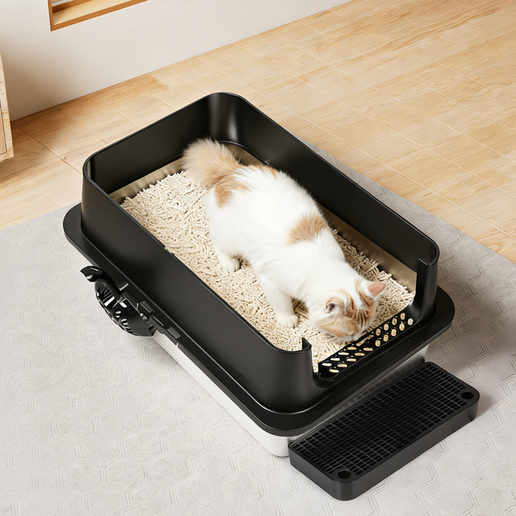 Pawz Stainless Steel Large Enclosed Cat Litter Box
