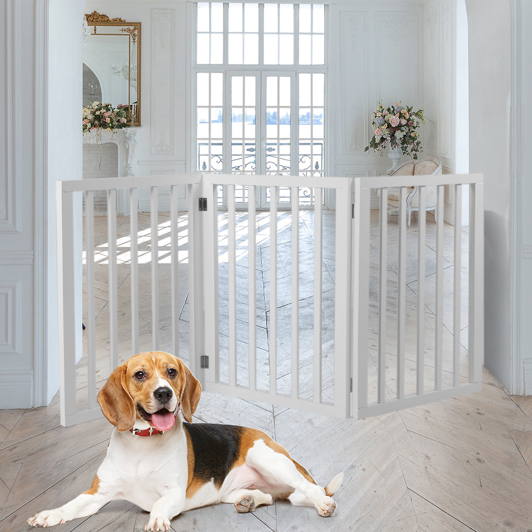 Wooden Pet Gate Dog Fence Retractable White 2000x 3MM-1864184509717680134