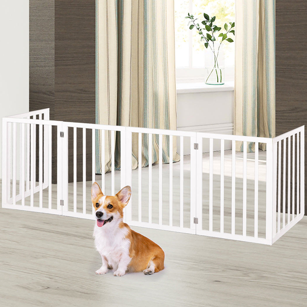 PaWz Wooden Pet Gate Dog Fence Safety White 100 Pack-1864184510720118790
