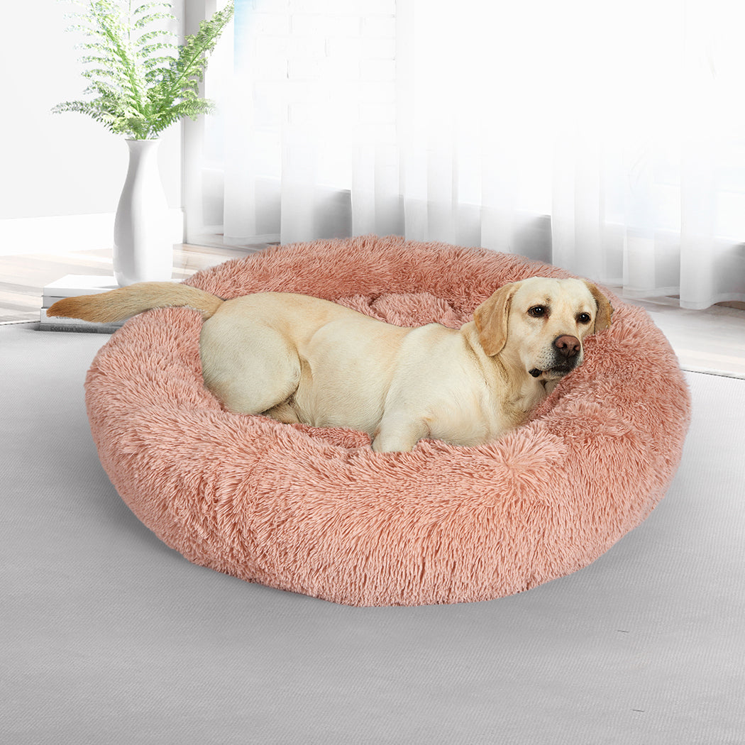 PaWz Pet Bed Cat Dog Donut Nest Calming S Pink Small-1864184309590659078