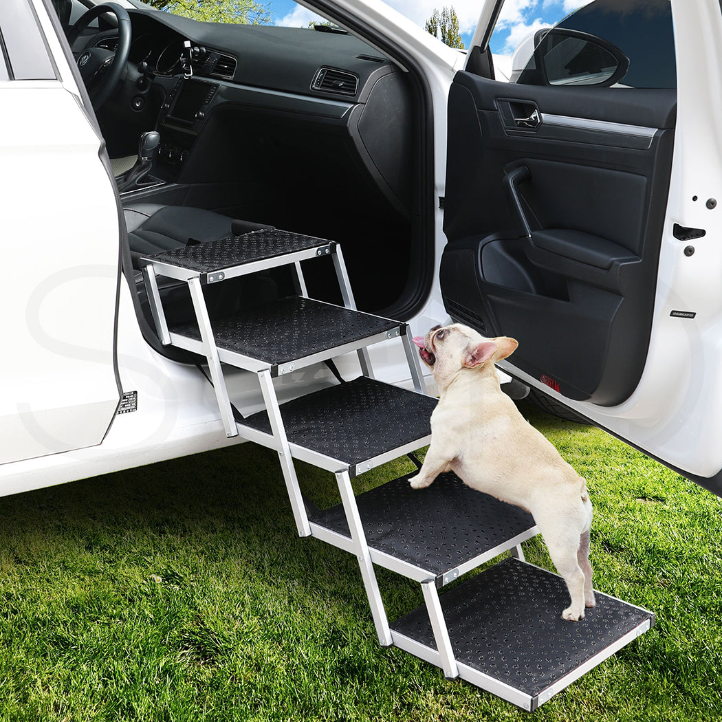 PaWz 5 Steps Dog Ramp Adjustable Height Black-1864184532979290118