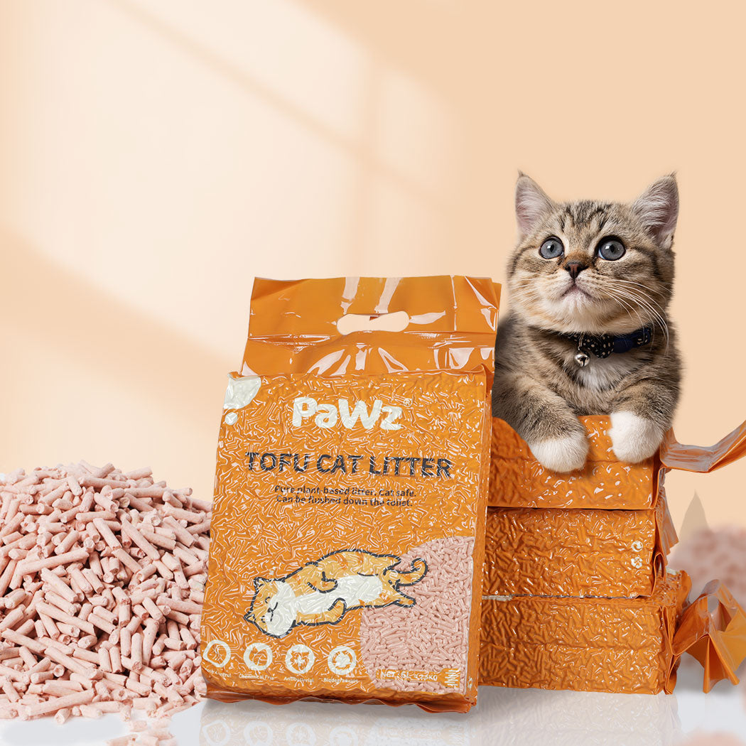 PaWz 2.5kg Tofu Cat Litter Clumping Peach x12-1894516744454803463