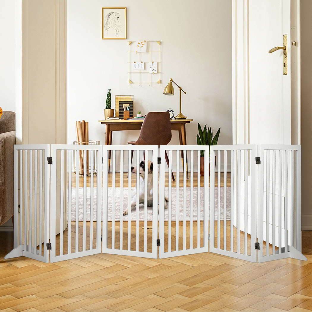 PaWz Wooden Pet Gate Dog Fence Safety White 10 Pack-1864184510858530822
