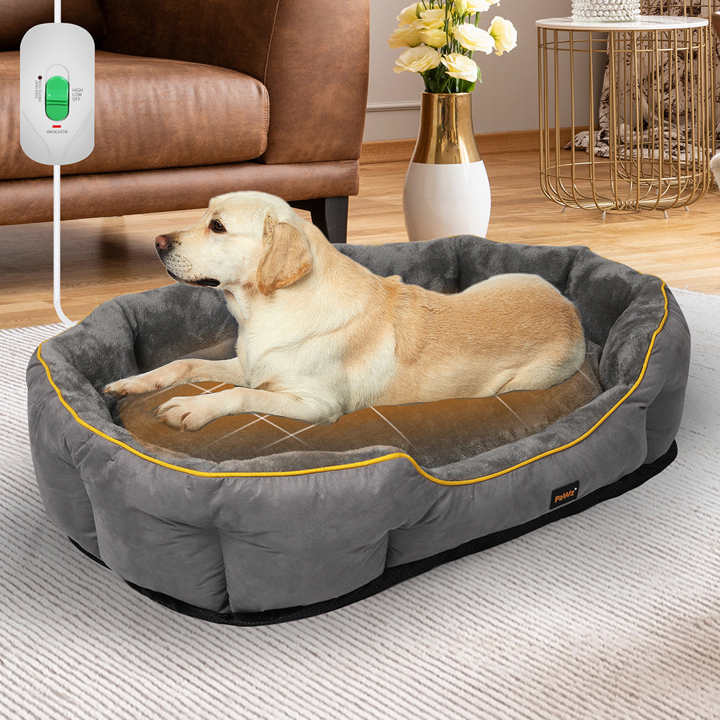 PaWz Electric Pet Heater Bed Heated XL Grey X-Large-1864184527665106946