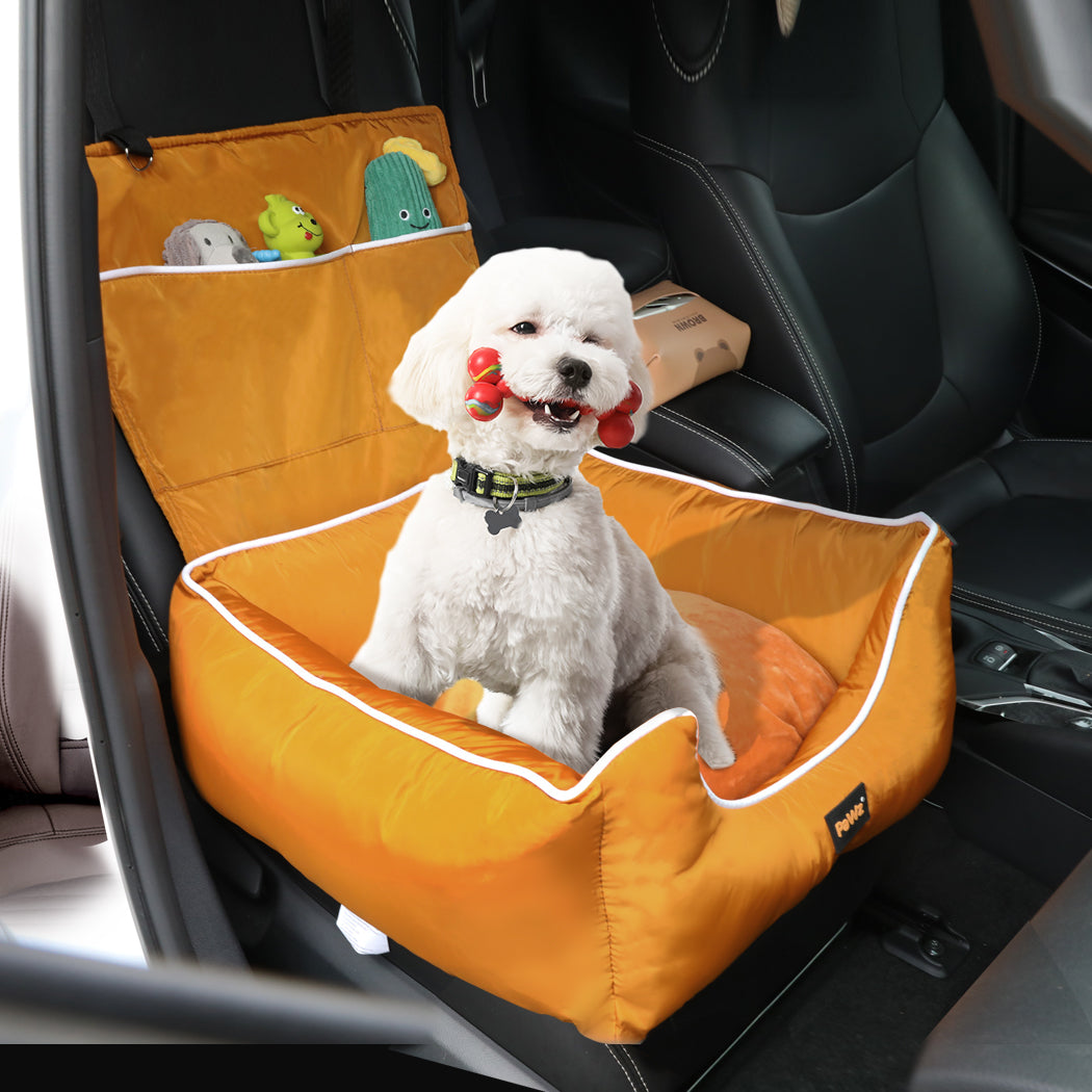 PaWz Pet Car Seat Travel Safety Carrier Orange-1864184546392674311