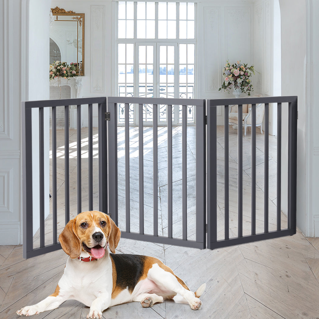 Wooden Pet Gate Dog Fence Retractable Grey 2000x 3MM-1864184509570879494