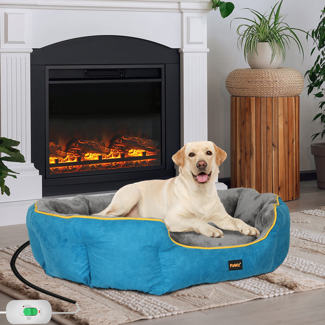 PaWz Electric Pet Heater Bed Heated L Blue Large-1864184526494896135