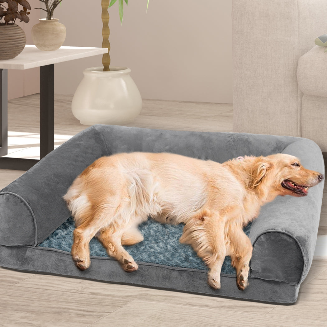 PaWz Pet Bed Sofa Dog Bedding Soft Warm L Grey Large-1864184496576925703