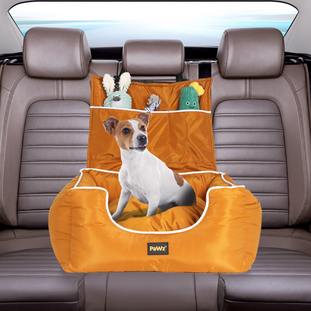 PaWz Pet Car Seat Travel Safety Carrier Orange-1864184546392674310