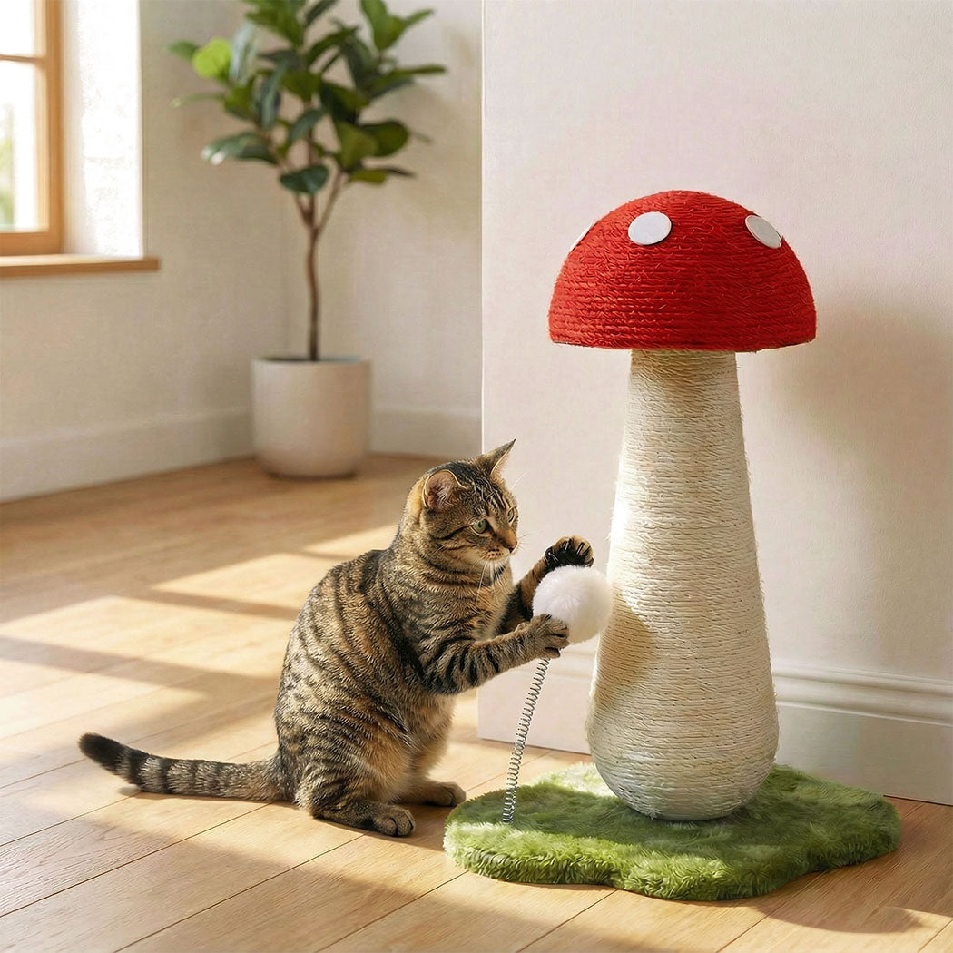 Pawz Mushroom Cat Scratching Post Sisal Rope Cat Tower