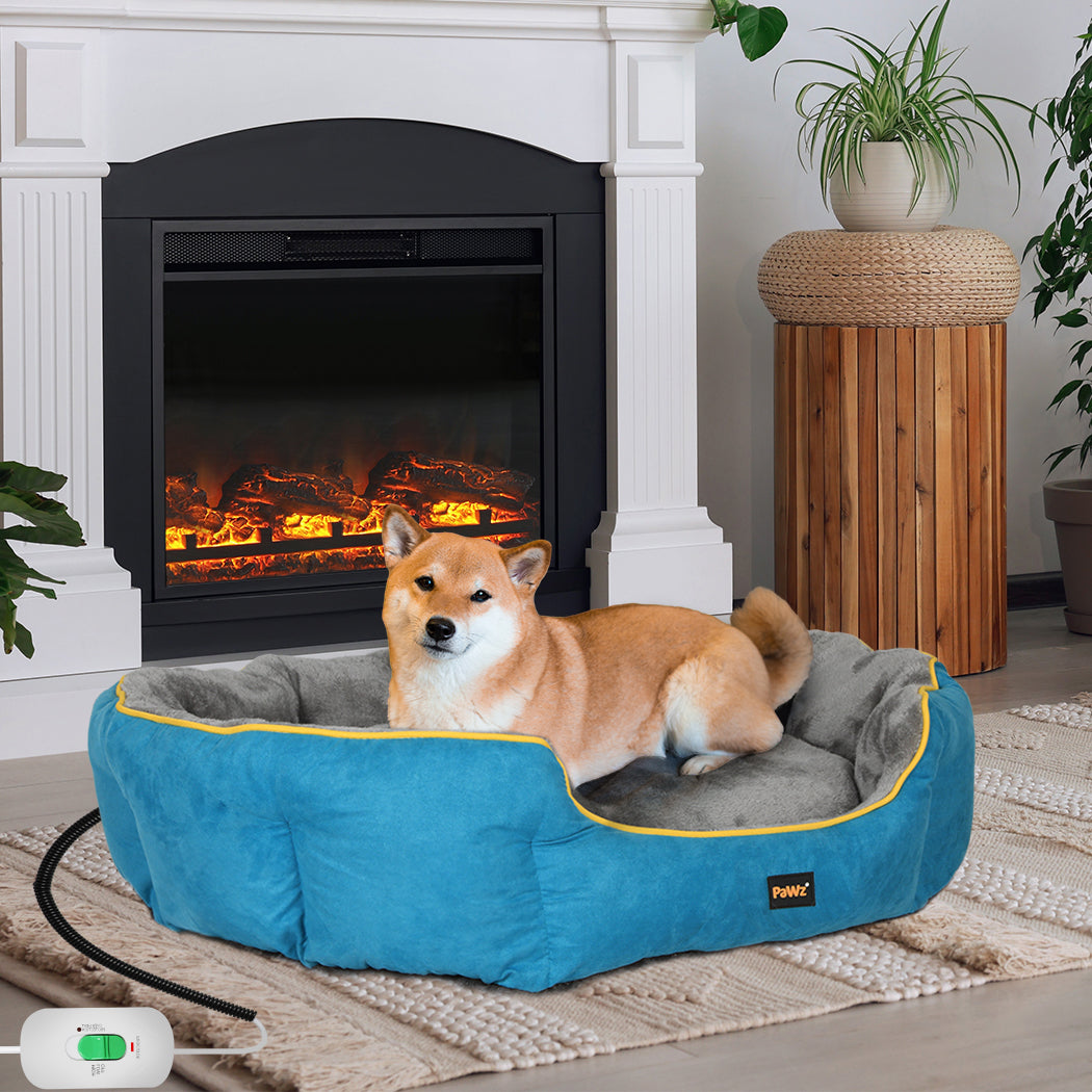 PaWz Electric Pet Heater Bed Heated M Blue Medium-1864184526775914503