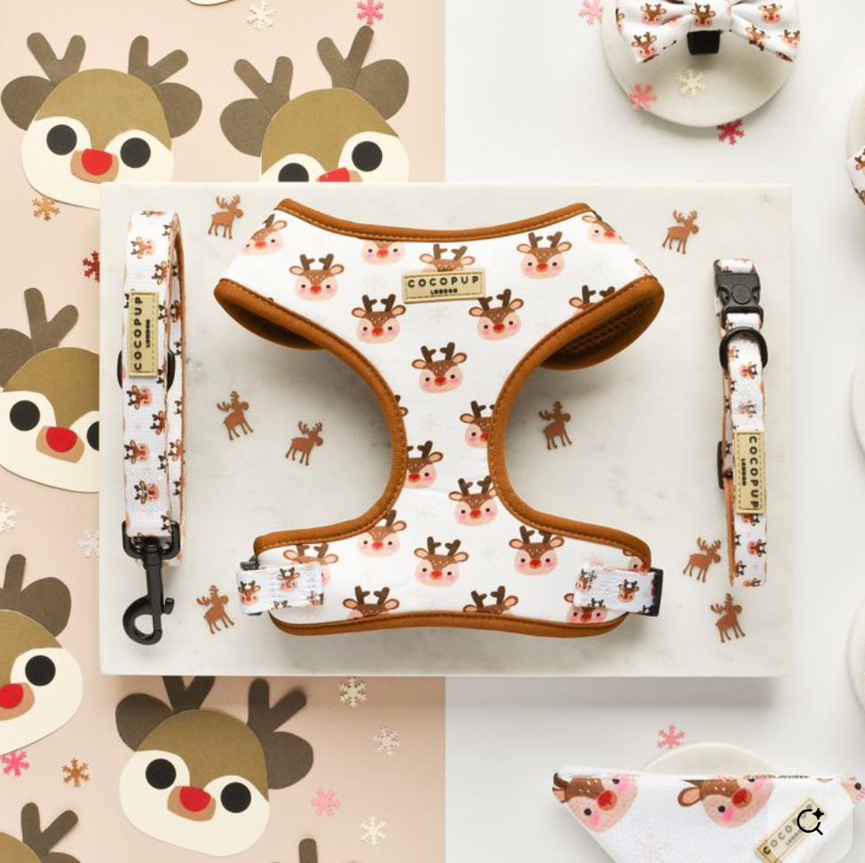 Cocopup London – Adjustable Neck Harness – Ralphie Reindeer