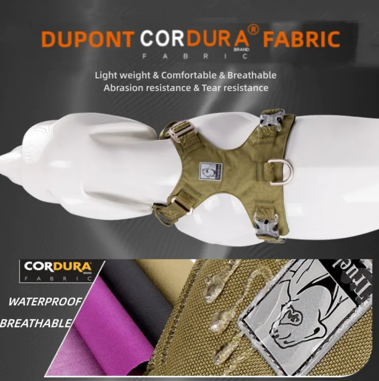 Lightweight Reflective Dog Harness - Black