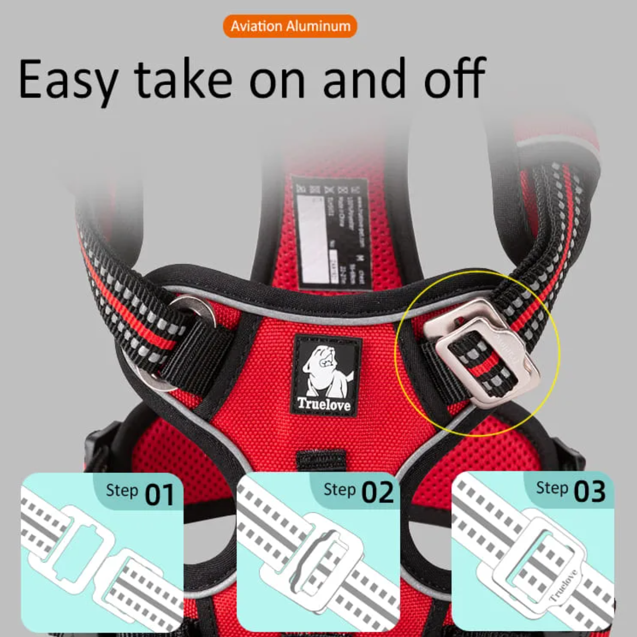 No Pull Explosion Proof Dog Harness - Blue