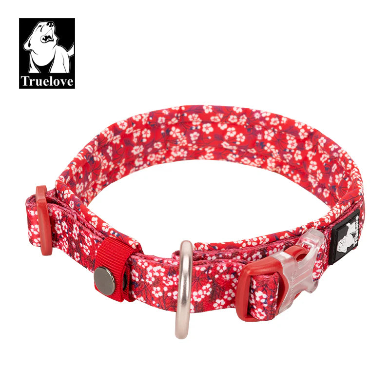Floral Dog Collar - Red
