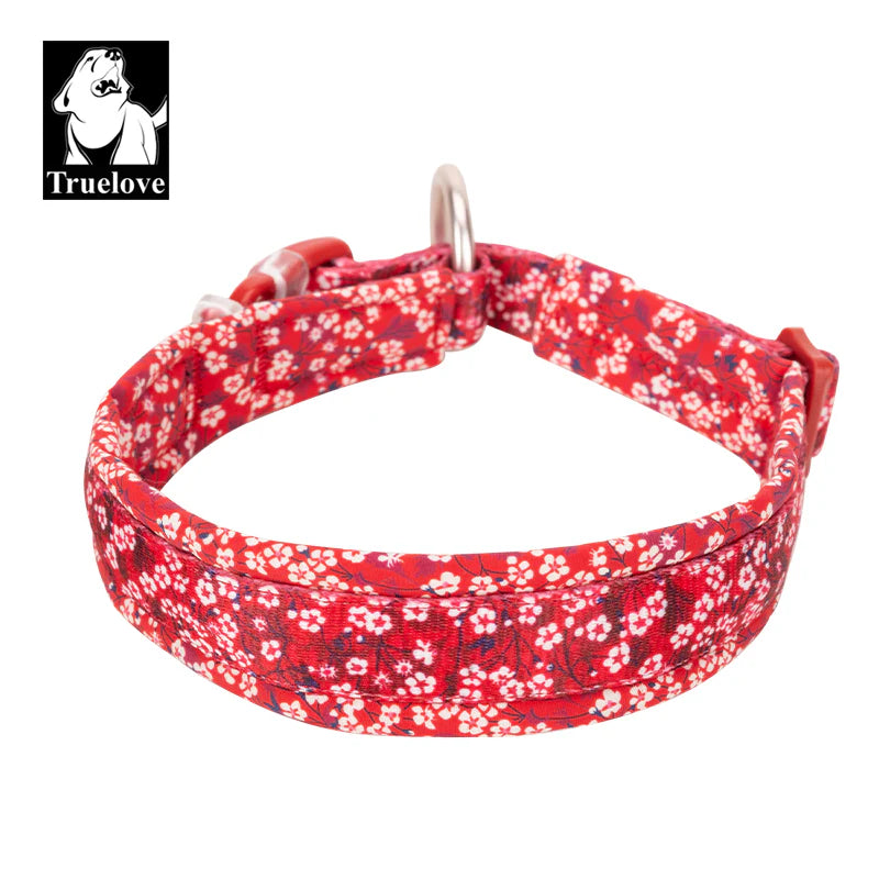 Floral Dog Collar - Red