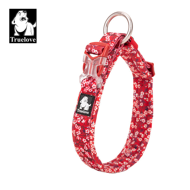 True Love Floral Dog Collar - Red, 2XS-1831155615368613889