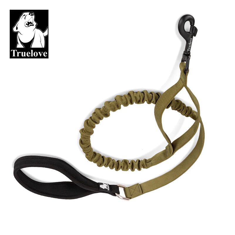 Bungee Dog Leash With Soft Padded Handle - Army Green