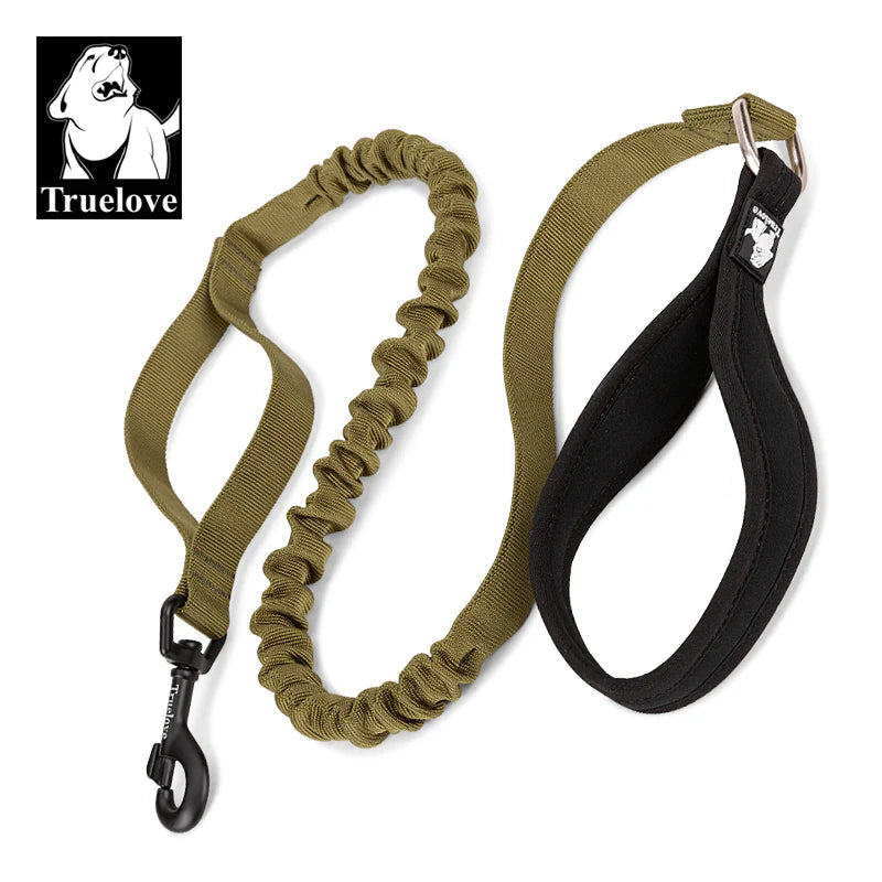 Bungee Dog Leash With Soft Padded Handle - Army Green