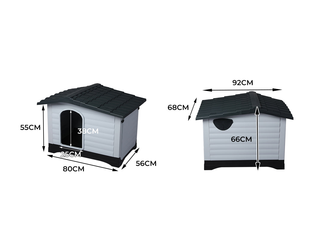 PaWz Dog Kennel Outdoor Indoor Plastic L Grey-1864184512297177090