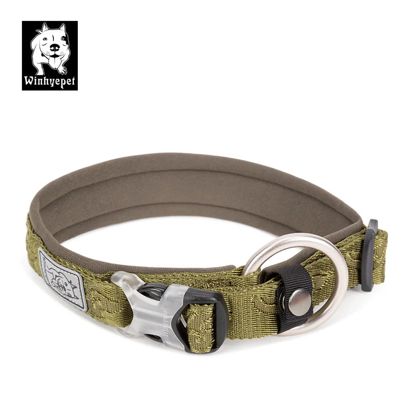 The Trailblazer Reflective Dog Collar – Army Green