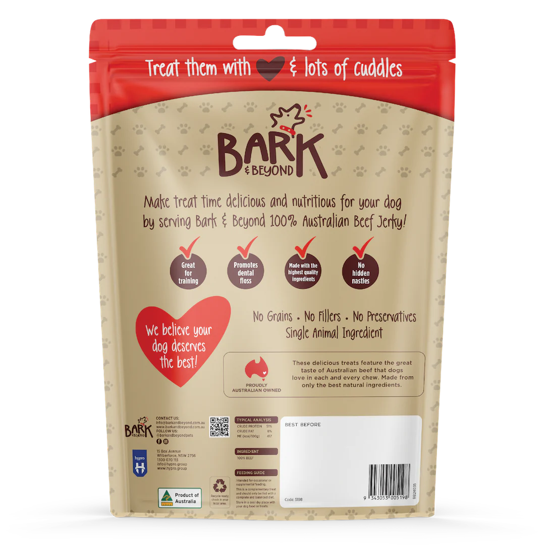 Bark & Beyond – Beef Jerky Dog Treats - 450g