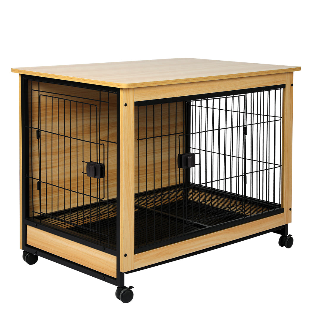 PaWz Wooden Wire Dog Kennel Side End M Medium-1864184541204320256