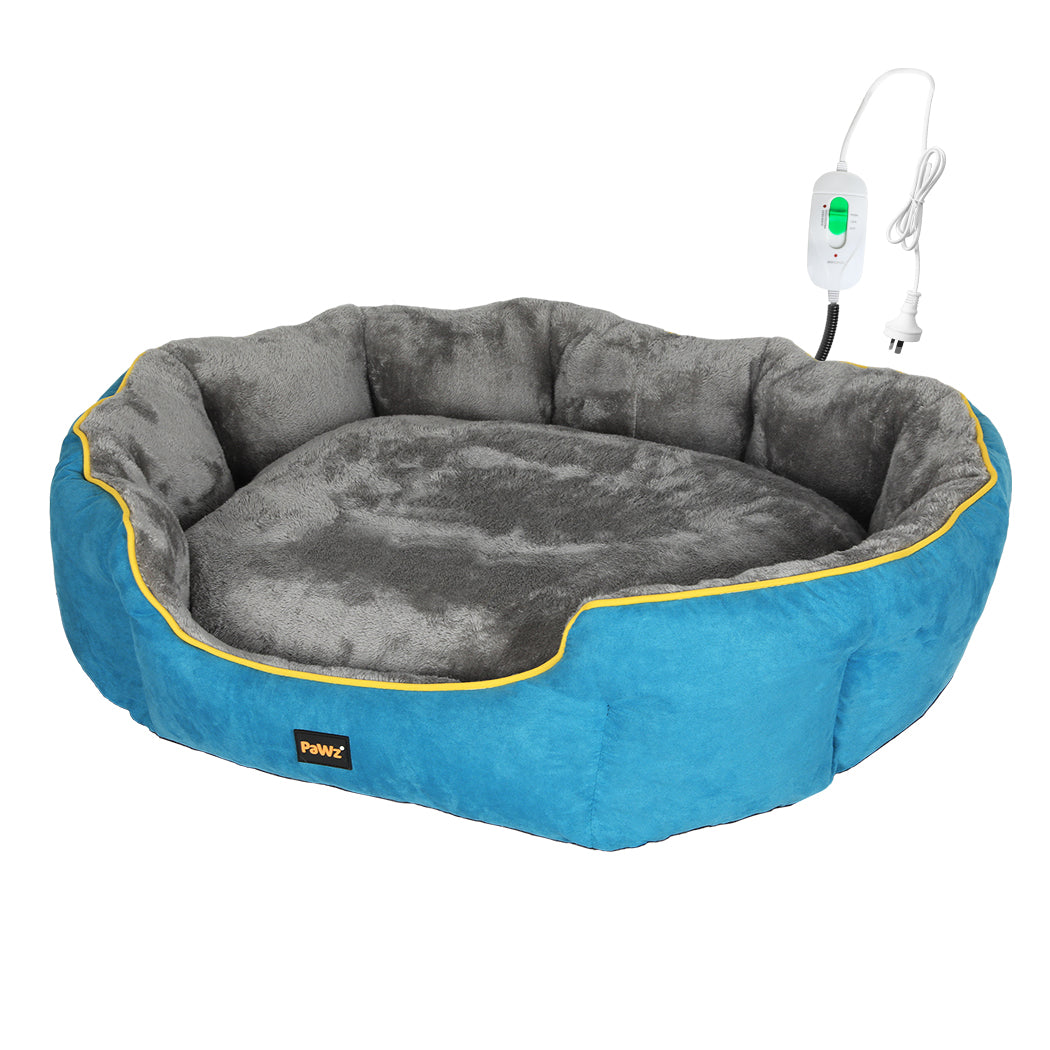PaWz Electric Pet Heater Bed Heated XL Blue X-Large-1864184527501529088