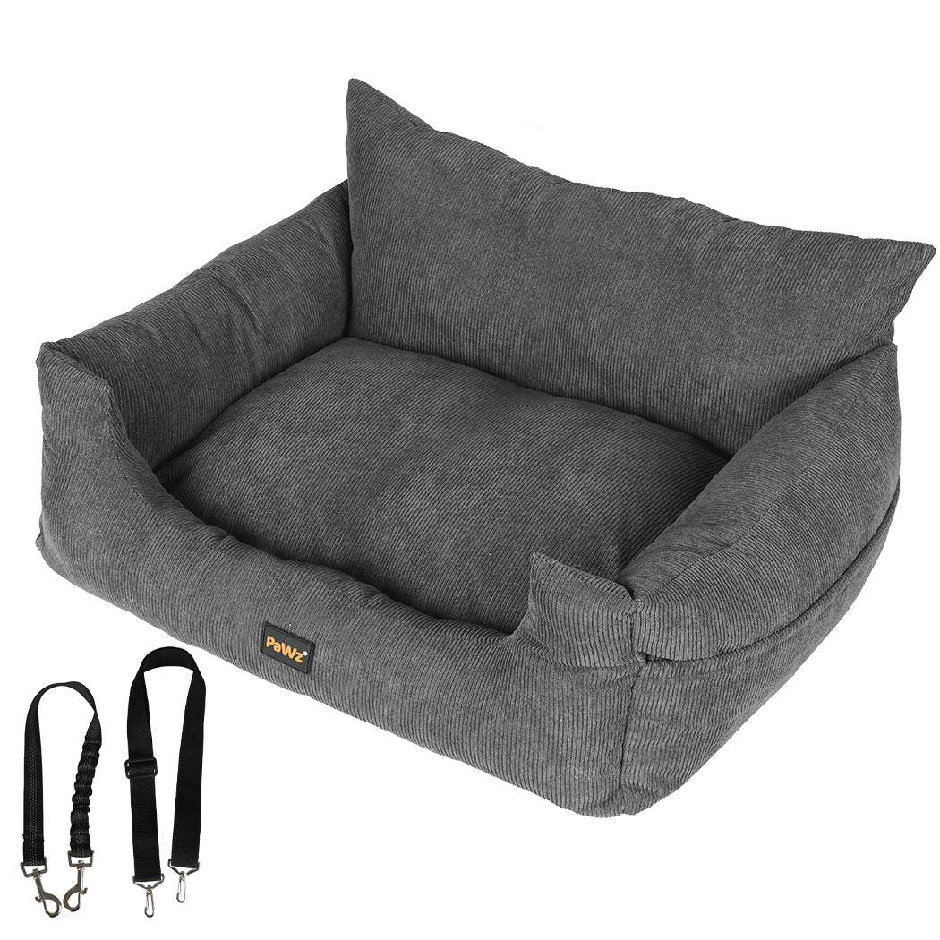 PaWz Pet Car Booster Seat Dog Protector L Grey Large-1864184541778939904