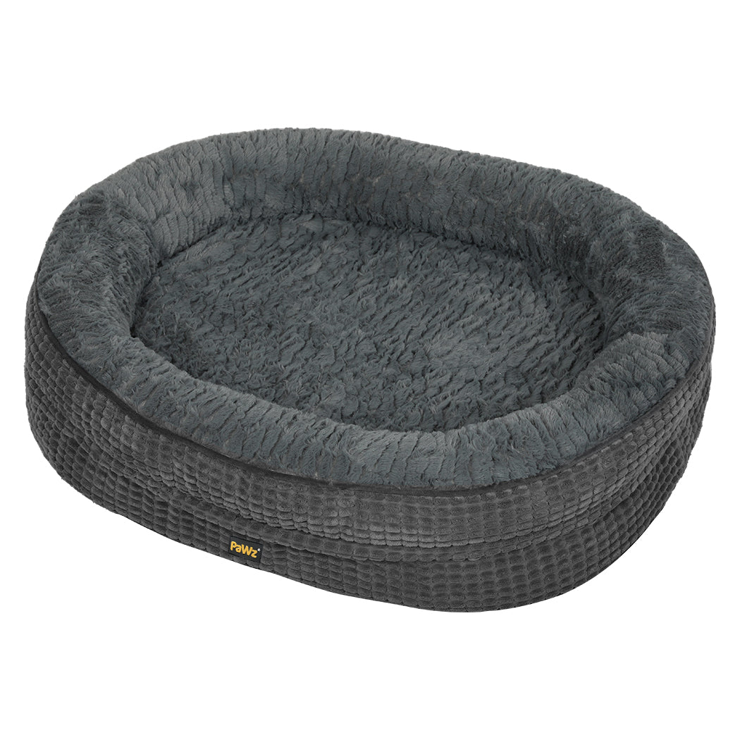 Pawz Orthopedic Plush Dog Bed Soft Washable Pet Bed Grey Cosy Cushion L Size