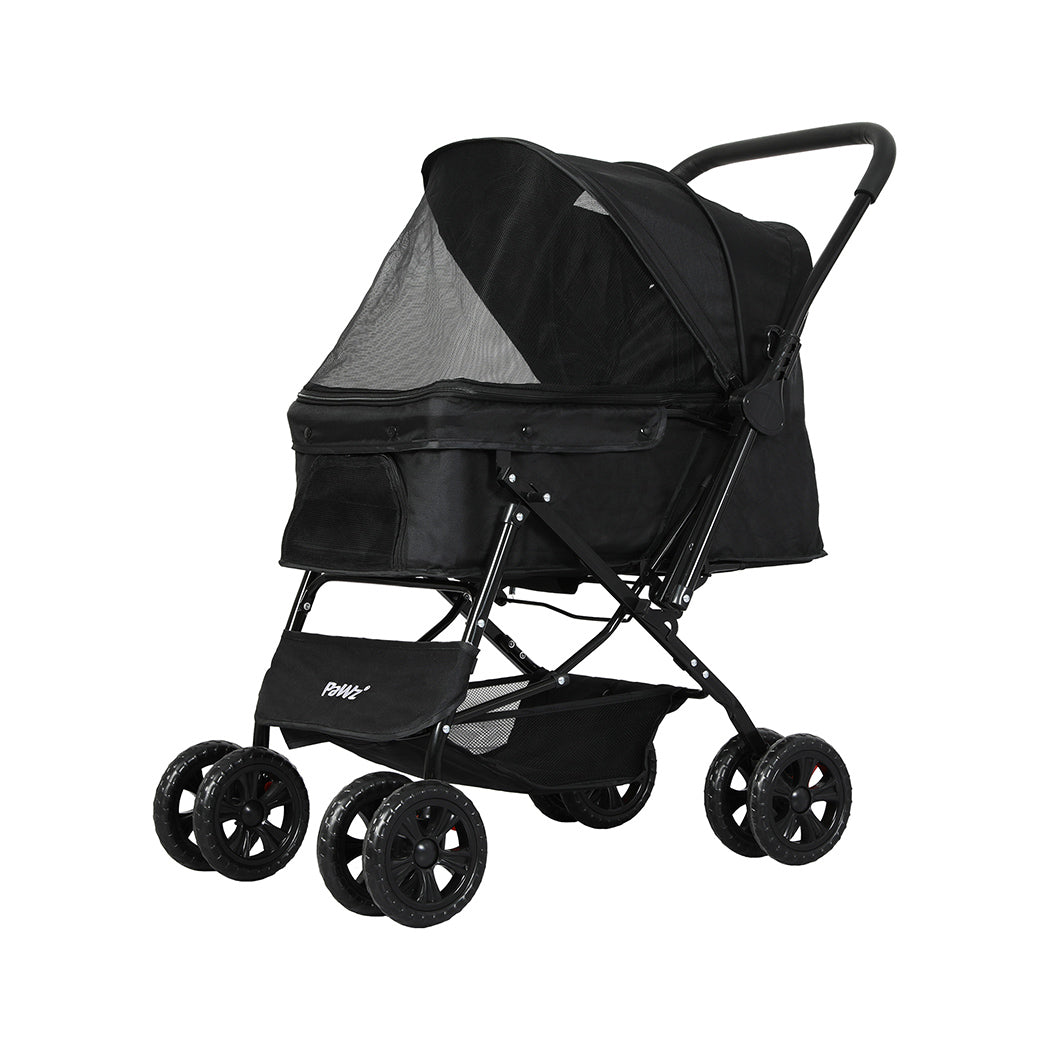 PaWz Pet Stroller Dog Cat Carrier Foldable Black-1864184625052651520