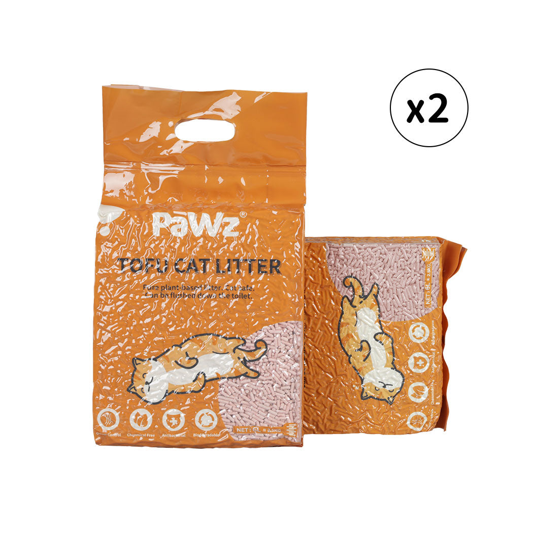 PaWz 2.5kg Tofu Cat Litter Clumping Peach-1864184550935105536