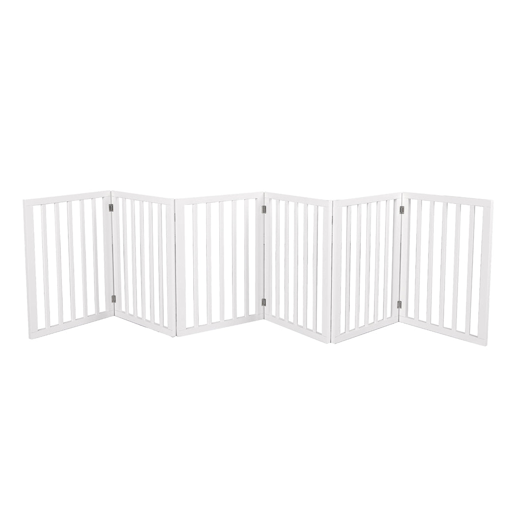 PaWz Wooden Pet Gate Dog Fence Safety White 100 Pack-1864184510720118784
