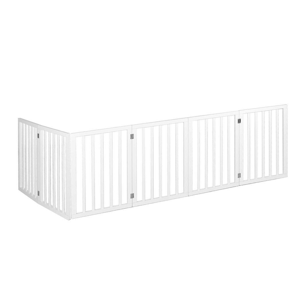 PaWz Wooden Pet Gate Dog Fence Safety White 100 Pack-1864184510720118785