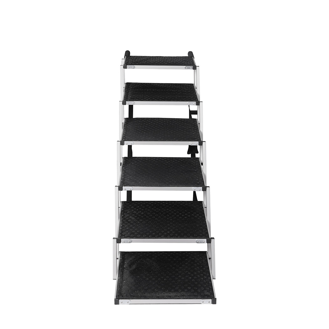 PaWz 6 Steps Dog Ramp Adjustable Height Black-1864184533121896449