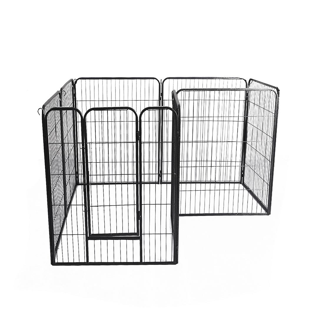 PaWz 8 Panel Pet Dog Playpen Puppy Exercise Black 24 inch-1864183334817632257
